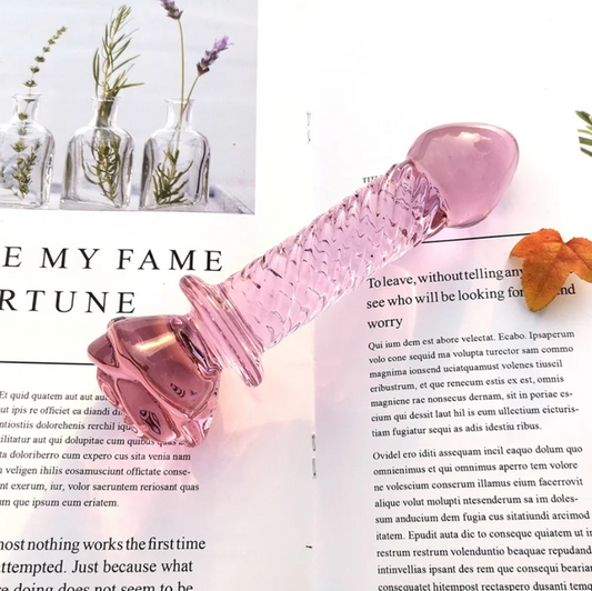 Glass Rose Butt Plug- Ribbed